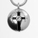 Russian Style Cross Silver Ball Pendant